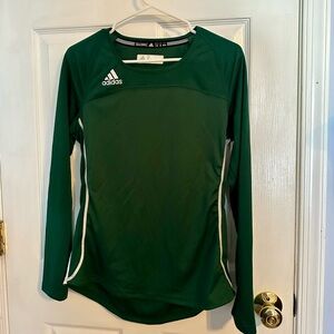 adidas Green and White Long Sleeve dry fit